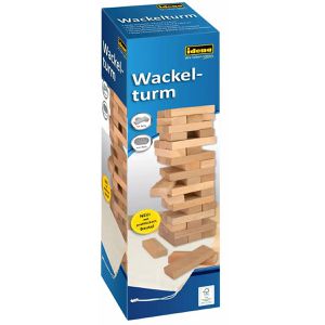 Idena Geschicklichkeitsspiel 40087, Wackelturm aus Holz, ab 1 Spieler, ab 5 Jahre