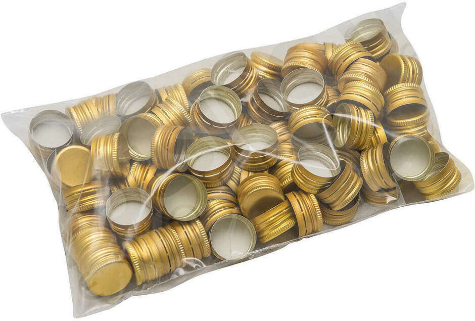Polsinelli Bouchon à vis pré-fileté doré ⌀28 (100 pcs)