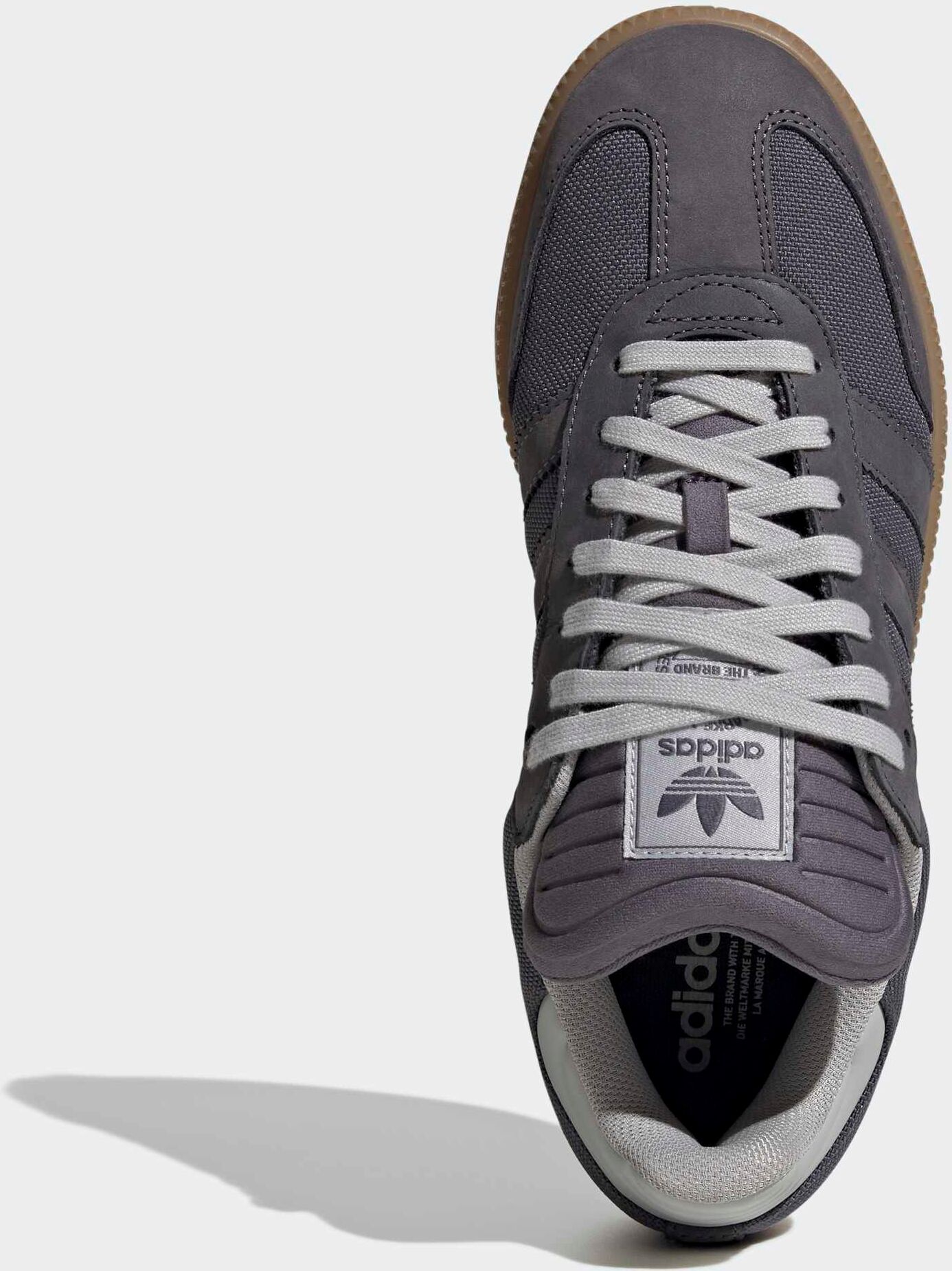 Sneaker ADIDAS ORIGINALS "SAMBA XLG", Herren, Gr. 42,5, grau (aurora onix, aurora onix, gum4), Leder, Textil, Schuhe Sneaker