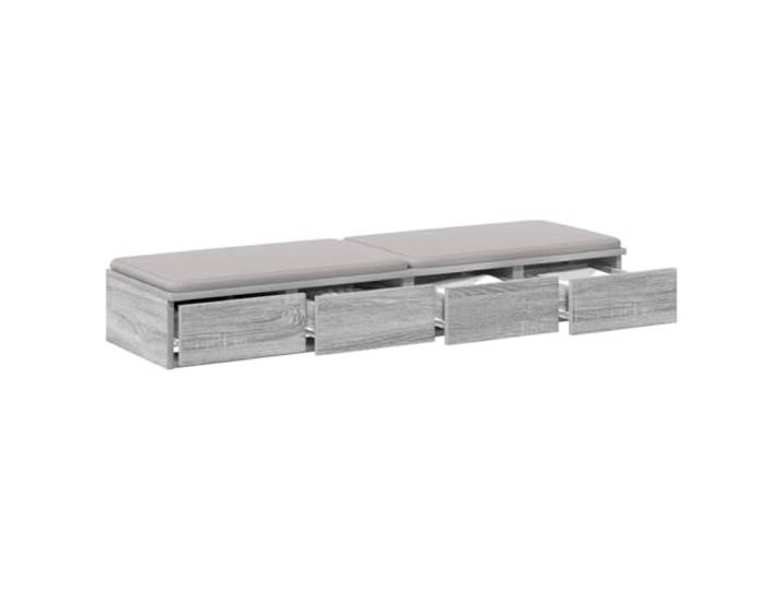 vidaXL Bettschubladen Sonoma-Grau 120 x 36,5 x 16,5 cm Holzwerkstoff Moderner Stil bereichert die Schlichtheit in deinem Raum, Vier geräumige Schubladen für optimale Organisation,