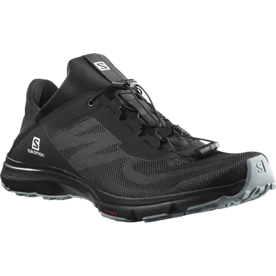 Wasserschuh SALOMON "AMPHIB BOLD 2", Herren, Gr. 44,5, schwarz (schwarz, schwarz, quarry), Synthetik, Textil, Schuhe Wasserschuh, wasserdicht