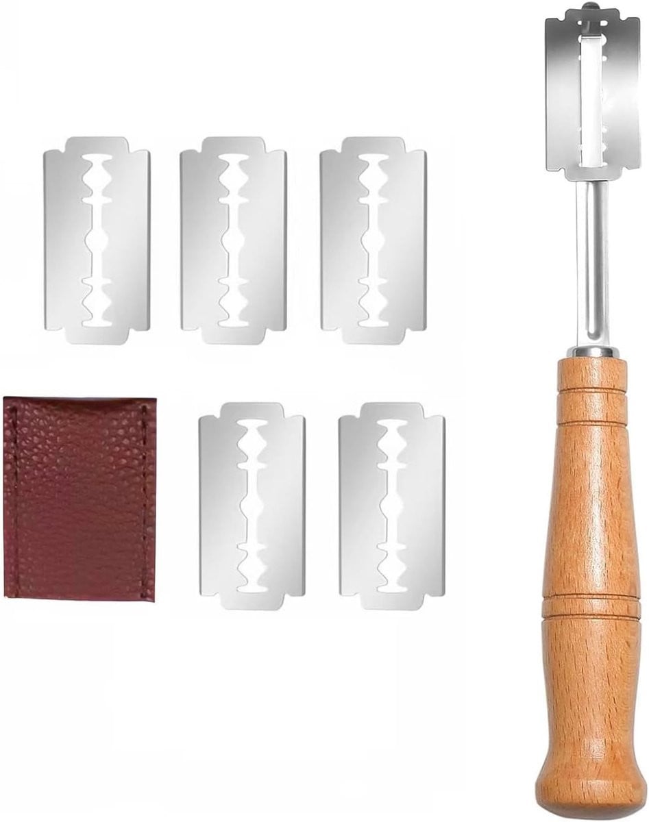 Professionele Broodsnijder met 5 Vervangbare Bladen en Leerentas