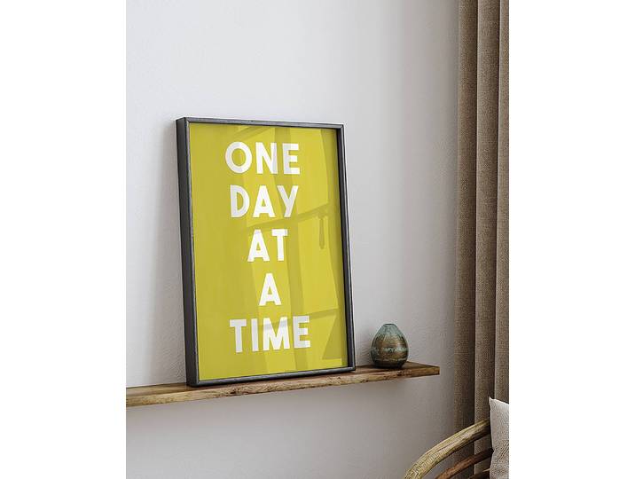 Tableau déco One Day at a Time Cadre : hêtre massif verni Fixation : plexiglas Multicolore 32 x 42cm