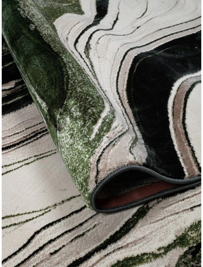 East Urban Home Abstract Flokati Green Rectangle 160 x 230 cm