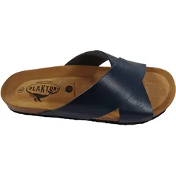 Plakton Benito Vaquetila Leder Pantolette Sandalette - blau