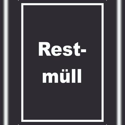 HB-Druck Restmüll Mülltrennung Aufkleber mit Text A1 (594x841mm)