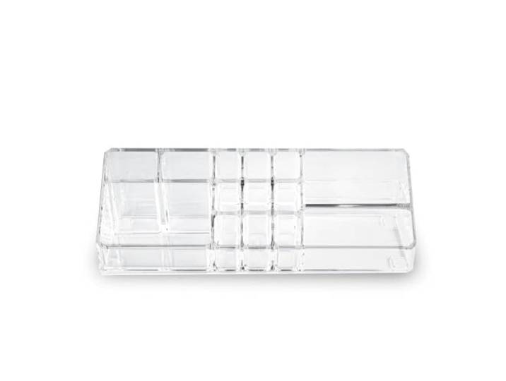 Make up Organizer met 14 Vakken - Make-up Organizer Transparant - Sieraden Makeup Cosmetica Opbergsysteem - Display Houder voor Lippenstift / Nagellak / Brushes / Visagie - Make up kwasten / Sieraden etc. - Decopatent