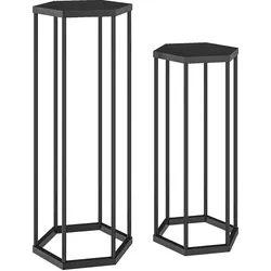 PFLANZSTÄNDER-SET 2 TLG. Metall Schwarz