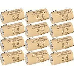 12x XCell Sub-C Hochleistungsakku mit Z-Lötfahne - 1,2V 1500 mAh NiCd