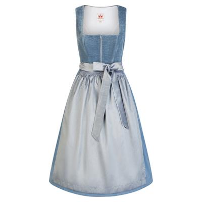 Dirndl SPIETH & WENSKY "Havard", Damen, Gr. 38, N-Gr, blau, Obermaterial: 97% Polyester PES. 3% Elasthan EL. Futter: 95% Polyester PES. 5% Elasthan EL. 95% Polyester PES. 5% Elasthan EL., uni, festlich, regular fit, Carmenausschnitt, Kleider, leicht...