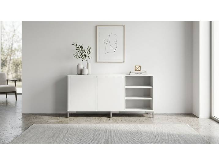 Stylishes Sideboard MDF Beschichtet MDF Weiß matt