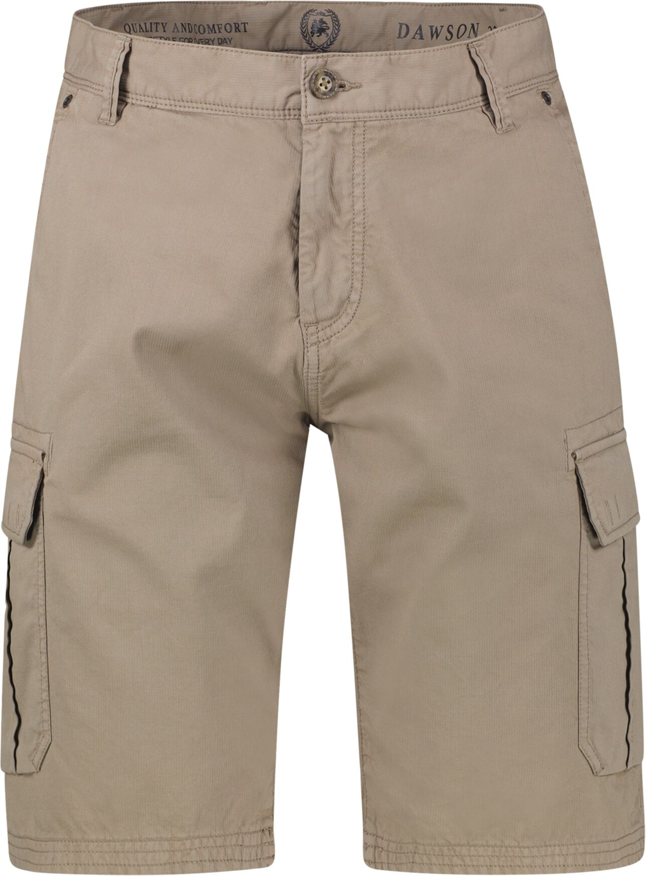 Cargobermudas LERROS, Herren, Gr. 40, N-Gr, beige (medium kitt), Web, Obermaterial: 100% Baumwolle, unifarben, normal knielang, Hosen Cargobermudas, mit seitlichen Taschen medium kitt 40, N-Gr
