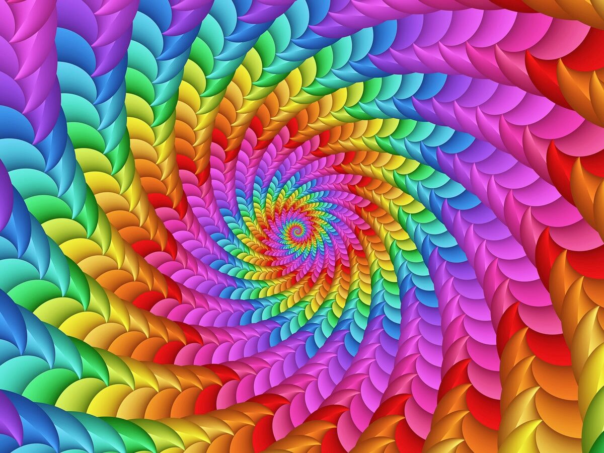 Fototapete PAPERMOON "Psychedelische Regenbogenspirale", bunt, B:1,5m L:1,11m, Vlies, Tapeten, Fototapete