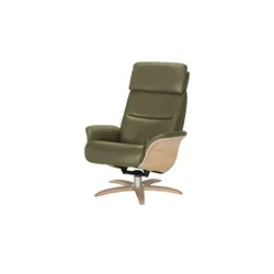 Nils Olsen Relaxsessel Leder mit Relaxfunktion Balance ¦ grün ¦ Maße (cm): B: 80 H: 112 T: 121.0