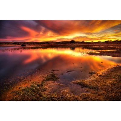 Fototapete PAPERMOON "Flammender Himmel", bunt, B:4m L:2,6m, Vlies, Tapeten