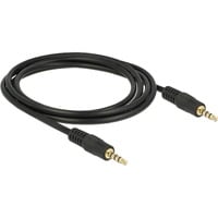 Audiokabel Klinke 3,5mm 4Pin > 3,5mm Stecker 4Pin schwarz, 2 Meter