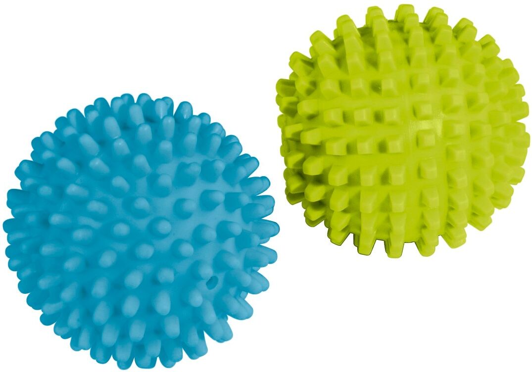 XAVAX Trocknerball "Trocknerbälle für Wäschetrockner, Trocknerkugel", bunt, B:7,5cm H:6,5cm L:23cm Ø:6cm, Wäschekugeln, 2er Set, für weiche Wäsche, Trocknerball