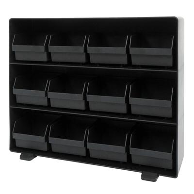 Mendler Teebeutelhalter HWC-M10, Teebox Aufbewahrungsbox, Teeaufbewahrung, 12 herausnehmbare Fächer, 30x33x8cm schwarz