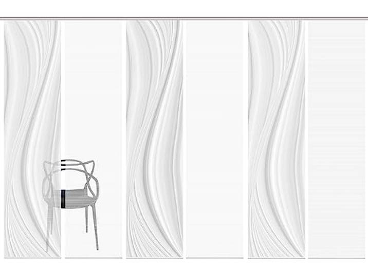 Vision S 080507 LAURINA Schiebegardine, halbtransparent, Bambusoptik, 260x60 cm, Farbe:grau, Größe:260 x 60 cm, Anzahl:6X
