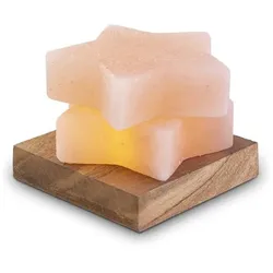 USB STERN „Orange/Weiß“, mit Holzsockel, ca. 9 x 9 x 7,5 cm