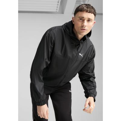 Windbreaker PUMA "ESS UV RELAXED WINDBREAKER M", Herren, Gr. XL, schwarz (puma schwarz), Netz, Obermaterial: 100% Polyester, relaxed fit normal, Jacken Windbreaker, mit Kapuze, mit Eingrifftaschen, wärmeisolierend