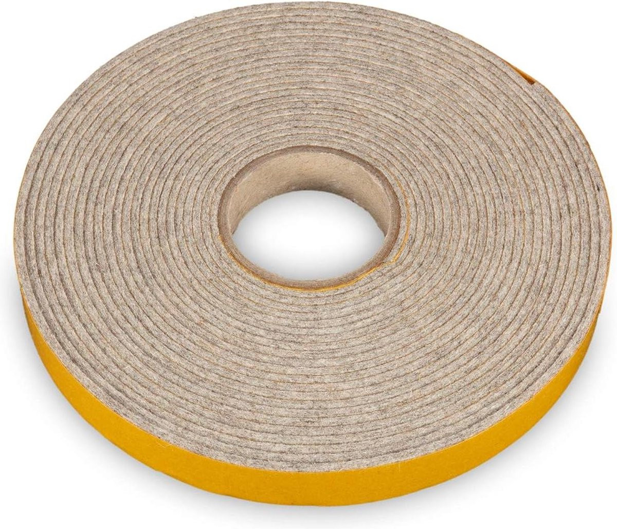 Zelfklevende vilttape grijs gevlekt, Breedte: 1,5 cm, Dikte: 0,2 cm, Lengte: 6 m
