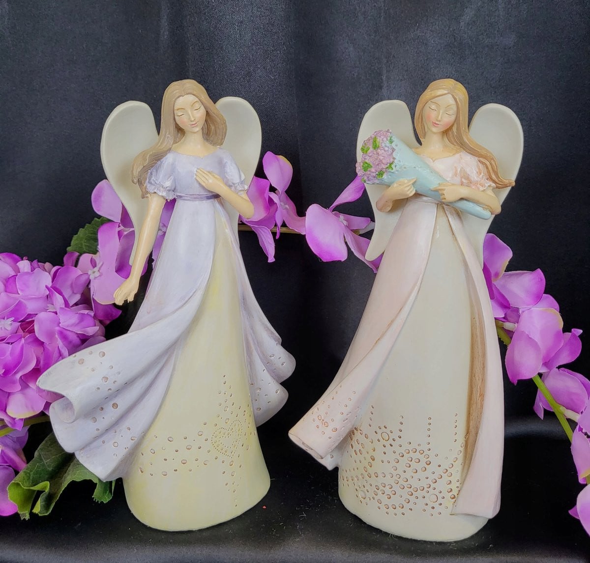 Pastel Engel Figuur - Decoratieve Engel met Vleugels voor op tafel
