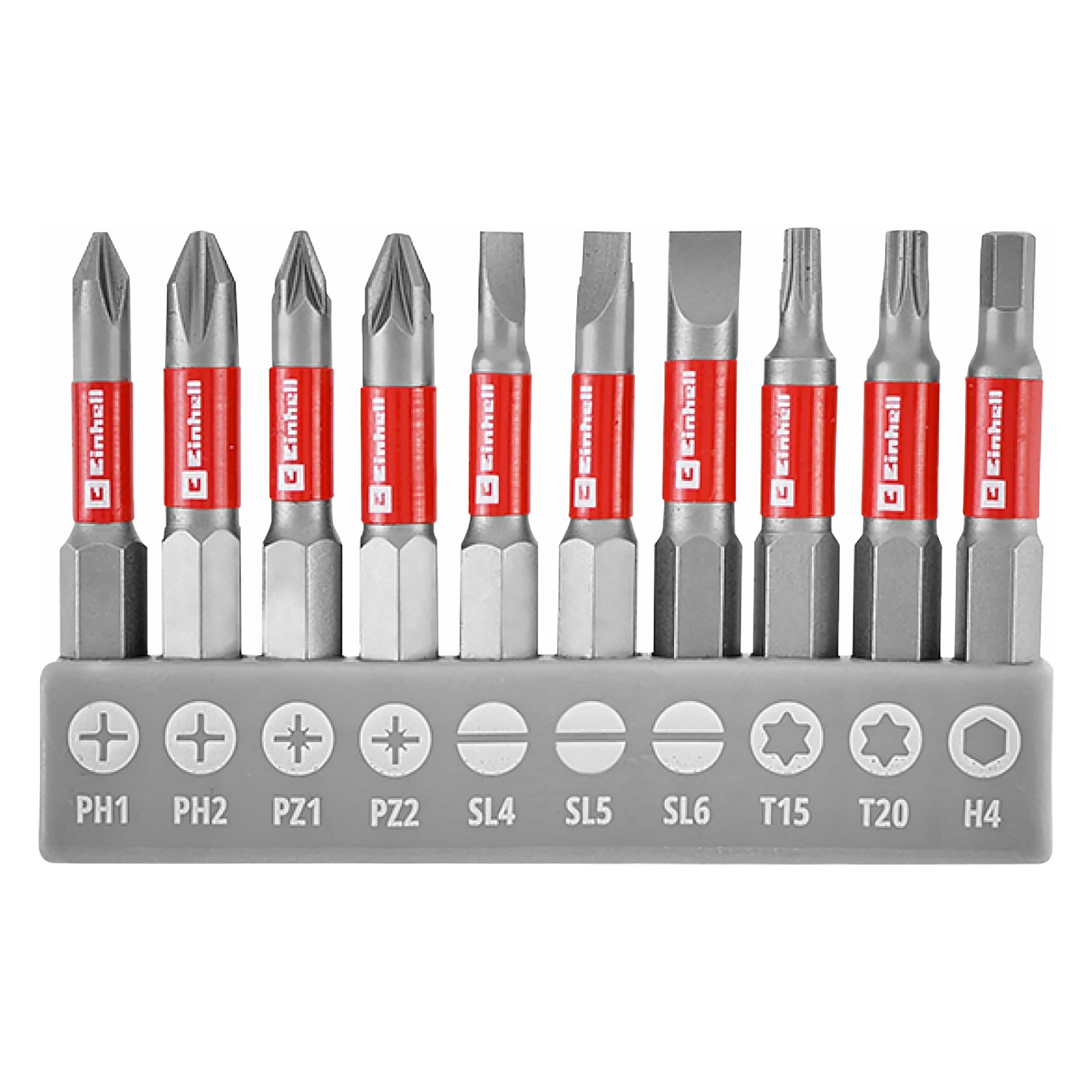 Einhell Bit-Set, 133115, mit biegsamer Welle, 11-teilig (Innensechskant, Schraubschlitz) (133115)