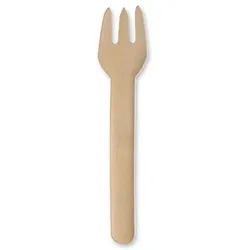 Papstar 120 Gabeln, Papier pure 15,5 cm natur