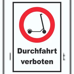 HB-Druck E- Scooter Durchfahrt verboten Schild Elektro -Tretroller Roller A5 (148x210mm)