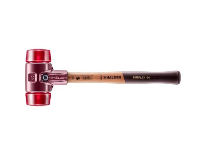 Maillet SIMPLEX\, Plastique; avec boîtier en fonte malléable et manche en bois D=60 mm 3006.060