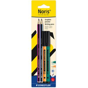 Staedtler Schreibset Noris 120, 4-teilig, Bleistift Härte HB und Fineliner