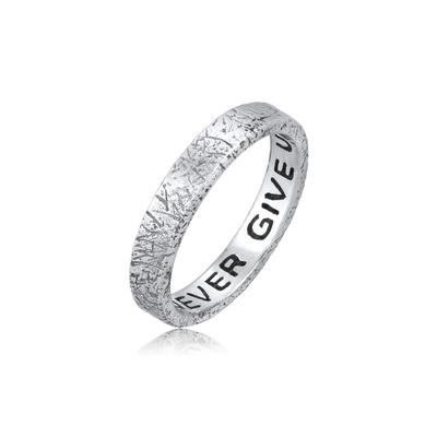 Silberring HAZE & GLORY "Ring Bandring 925 Sterling Silver - Motivator" Gr. 62, silber, Fingerringe, Herren, 62, Silber 925 (Sterlingsilber), Silberring