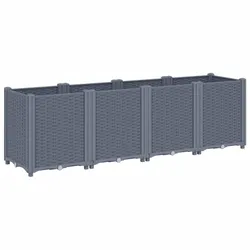 Helloshop26 - Hochbeet für Pflanzen Blumen Terrasse Garten 160 x 40 x 53 cm PP grau 02_0037463