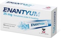 A.MENARINI IND.FARM.RIUN.Srl Enantyum 25mg Soluzione Orale Liquida In Bustina 10x10ml - Farmaco Antinfiammatorio e Analgesico