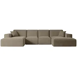 WOHNLANDSCHAFT SIERRA-U - 349x169x80 cm Braun Velours
