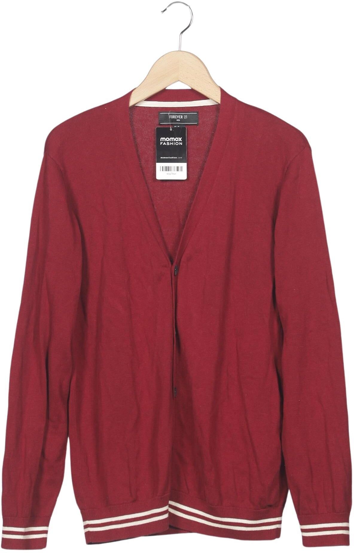 Forever 21 Herren Strickjacke, Rot, Gr. XL, Baumwolle - Second Hand