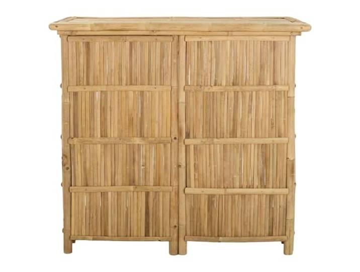 KTHLBRH Bartisch für den Außenbereich, Natur, 115 x 55 x 105 cm, Bambus Mit Ablagen, leicht zu reinigen, für Terrasse und Garten, Montage erforderlich
