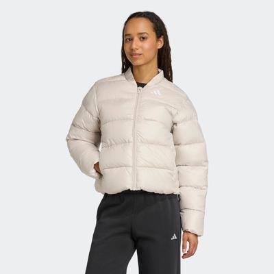 Winterjacke ADIDAS SPORTSWEAR "ESSENTIALS CLIMAWARM KUNSTDAUNEN PUFFER", Damen, Gr. XXL, beige (wonder aluminium), Obermaterial: 100% Polyester, normal, Jacken Winterjacke