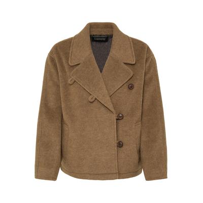 Outdoorjacke B.YOUNG "Damen Übergangsjacke BYCITRIO", Damen, Gr. 42, rosa (sepia melange), Obermaterial: 79% Polyester PES. 13% Wolle mw. 8% Viskose CV., Jacken Outdoorjacke