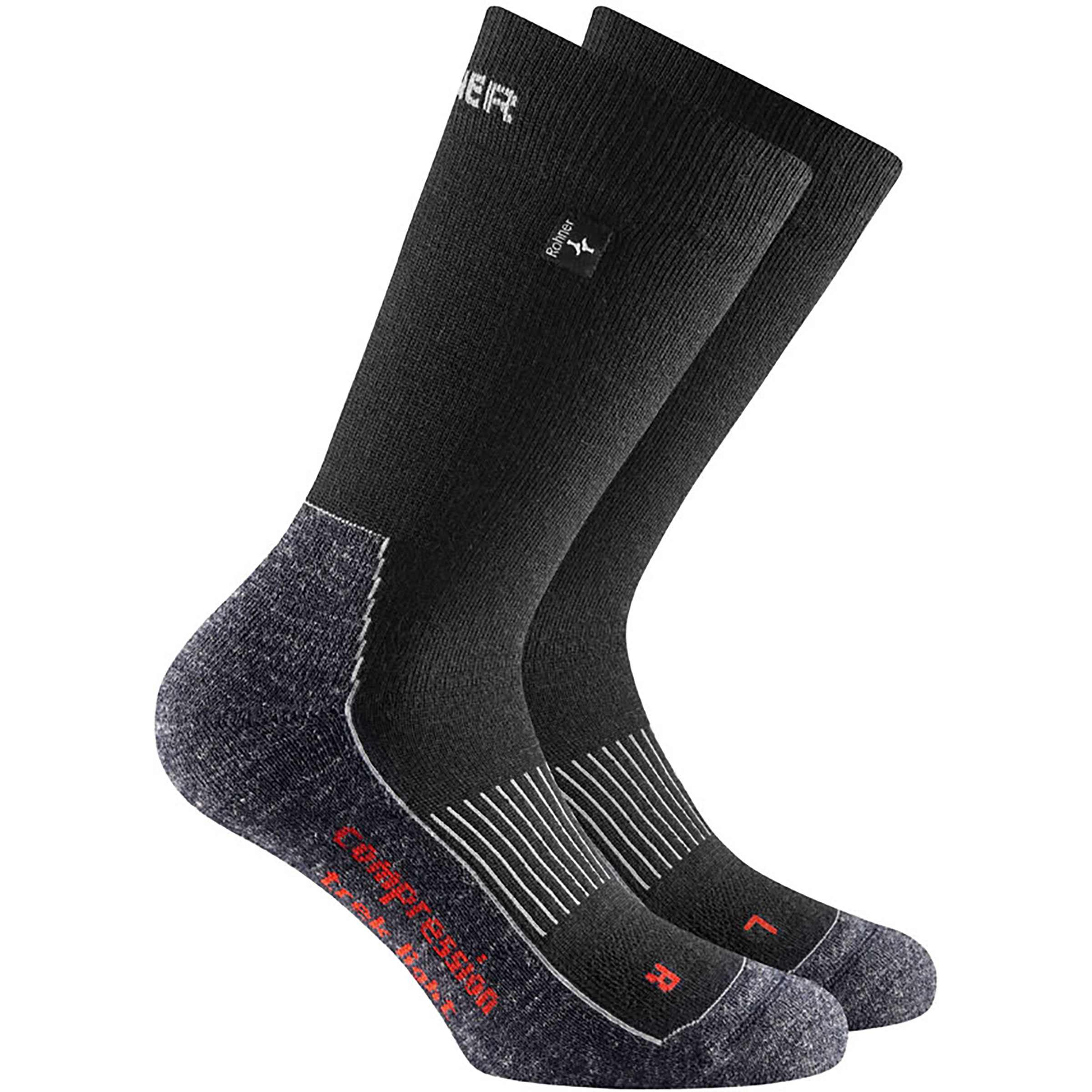 Rohner Compression Trek Light Wandersocken schwarz Größe 39 Trekking Hautfreundlich