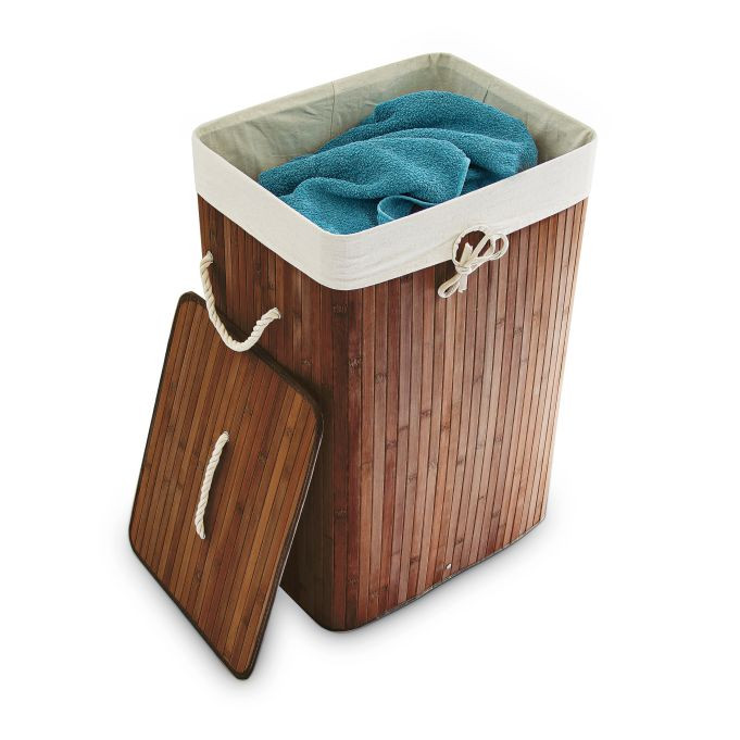 Relaxdays Wasmand bamboe rechthoekig