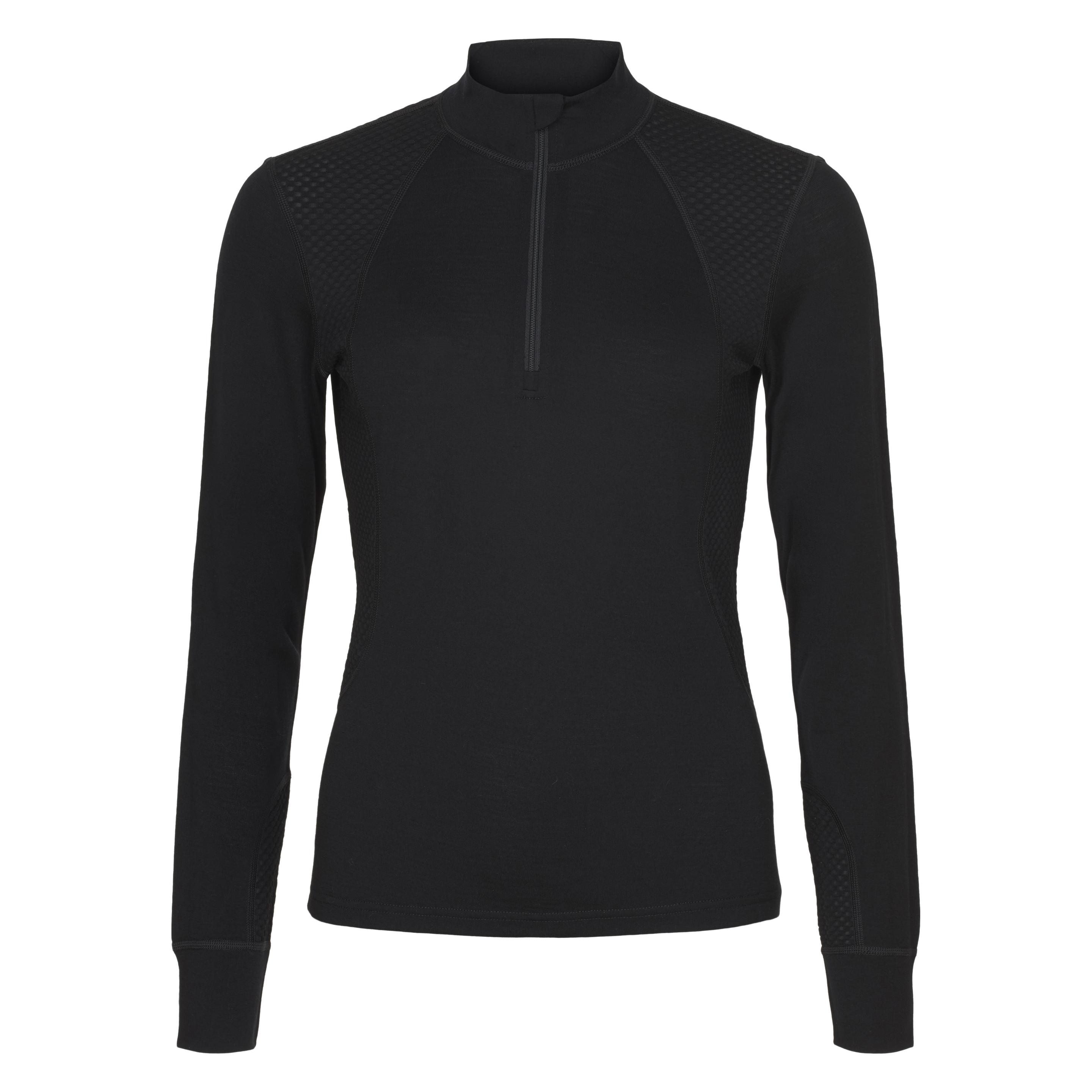 Catago Madeleine LS HZ Merino T-shirt sort S (S) (32042001)