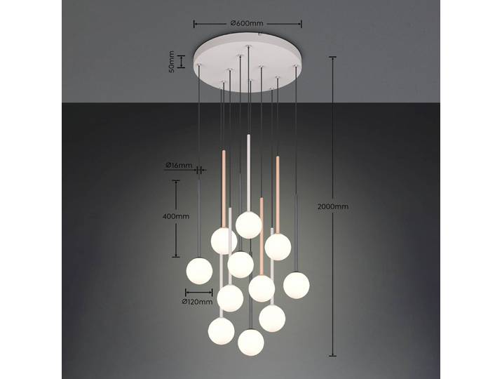 Trio Lighting Hängelampe Firano, Multicolour, für Wohn- / Esszimmer, Metall, Modern, Pendelleuchte