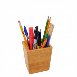 Wedo Stiftehalter 61407, Bambus, Holz, 2 Fächer, braun