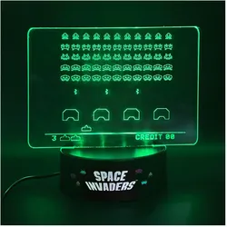 Space Invaders, Tischlampe, - Neon Logo Lamp
