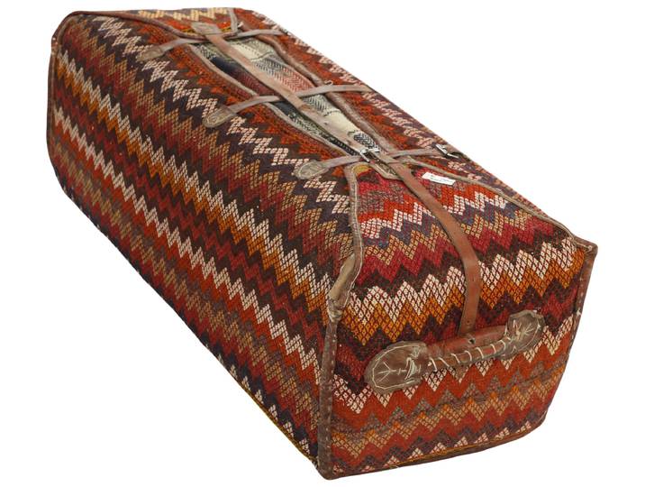 Kelim Fars Tasche Teppich 53x118 Handgewebt Orientteppich Perserteppich Läufer Wolle