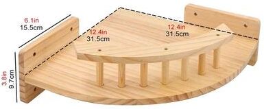 Inspired Living Wooden Wall Mounted Cat Tree With Cat Wall Shelves And Sisal Scratching Post corner Lookout