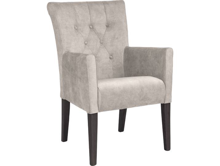 Esszimmerstuhl HOME AFFAIRE King , weiss (milchfarben, wenge), B:60cm H:92cm T:65cm, Polyester, Stühle, Esszimmerstuhl, Esszimmerstuhl mit Knopfheftung
