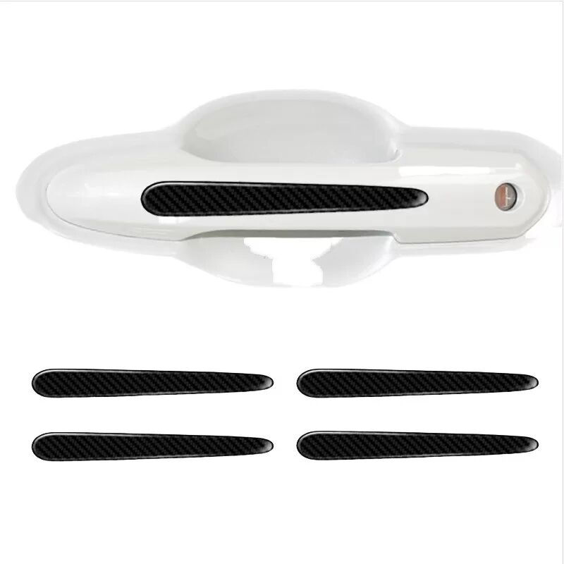 INF Protection Anti-Collision Poignée de Porte Voiture - Fibre de Carbone Noire (Lot de 4)